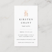 Copper Floral Scissors Logo Haarstylist Visitekaartje (Achterkant)
