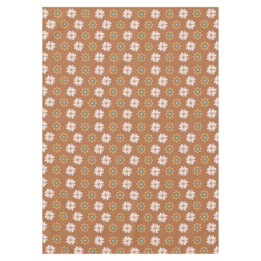 Copper Floral Tablecloth Pastel Boho Dining Style Tafelkleed (Voorkant)
