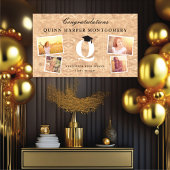 Copper Folie Monogram 4 Foto Graduy Party Spandoek