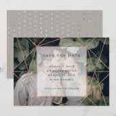 Copper Geo | De foto bewaart de Datum Save The Date (Voorkant / Achterkant)