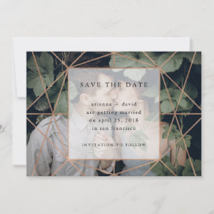 Copper Geo   De foto bewaart de Datum Save The Date