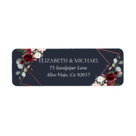 Copper Geometric Burgundy Blue Return-adres Etiket