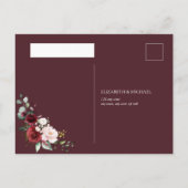 Copper Geometric Burgundy Blue RSVP Uitnodiging Briefkaart (Achterkant)