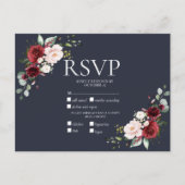 Copper Geometric Burgundy Blue RSVP Uitnodiging Briefkaart (Voorkant)