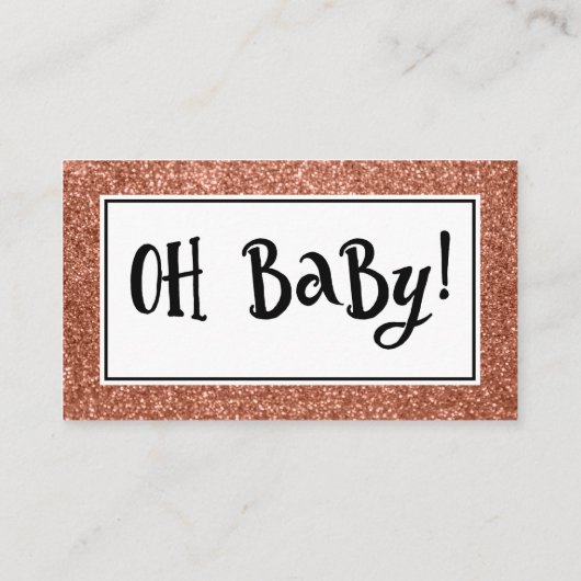 Copper Glitter Baby shower Luier Raffle Kaarten (Achterkant)