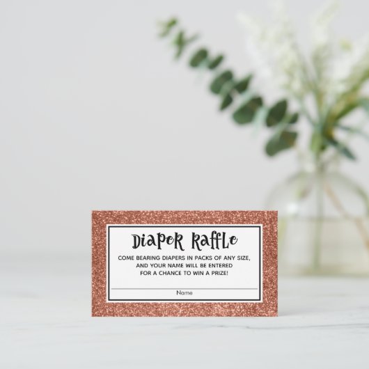 Copper Glitter Baby shower Luier Raffle Kaarten (Staand voorkant)