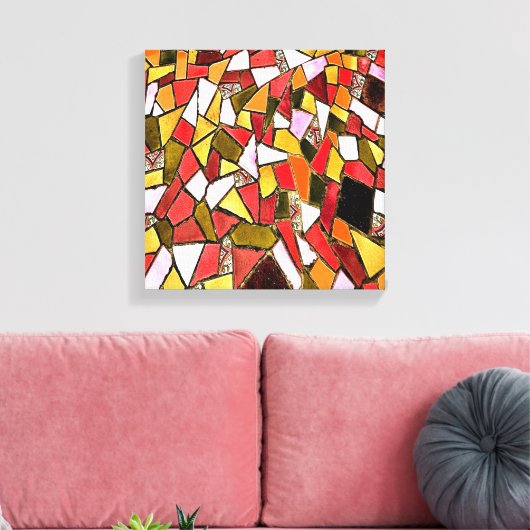 Copper Gold Abstracte mozaïek Canvas Afdruk (Insitu (Woonkamer))