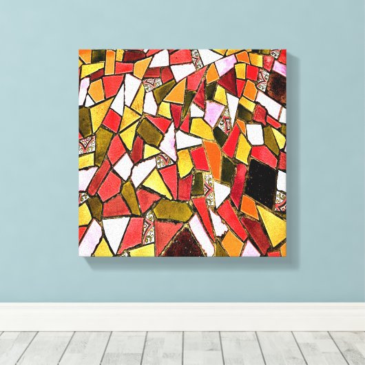 Copper Gold Abstracte mozaïek Canvas Afdruk (Insitu (Houten vloer))