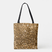 Copper Gold Faux Glitter Bokeh Sparkly Monogram Tote Bag (Achterkant)