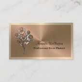 Copper & Gold Floral Event Planner Business Card Visitekaartje (Voorkant)