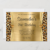 Copper Gold Leopard Folie Gem Heart 21st Birthday Kaart (Voorkant)