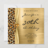 Copper Gold Leopard Folie Gem Ribbon 30th Birthday Kaart (Voorkant)