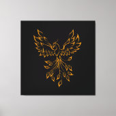 Copper Gold Phoenix rijdt op zwart Canvas Afdruk (Voorkant)