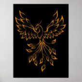 Copper Gold Phoenix rijdt op zwart Poster (Voorkant)