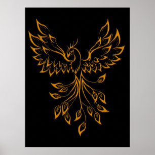 Copper Gold Phoenix rijdt op zwart Poster