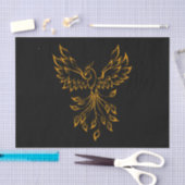 Copper Gold Phoenix rijdt op zwart Tissuepapier (Craft)