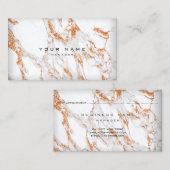 Copper Gold White Grey Carrara Marble Appointment Afsprakenkaartje (Voorkant / Achterkant)