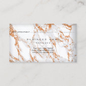 Copper Gold White Grey Carrara Marble Appointment Afsprakenkaartje (Achterkant)