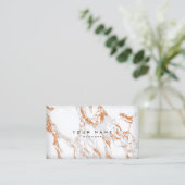 Copper Gold White Grey Carrara Marble Appointment Afsprakenkaartje (Staand voorkant)