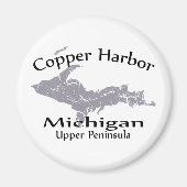 Copper Harbor Michigan Map Magnet (Voorkant)
