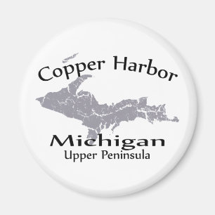 Copper Harbor Michigan Map Magnet