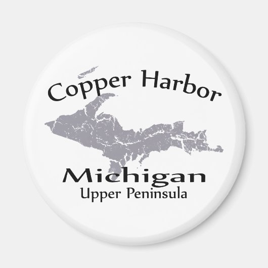Copper Harbor Michigan Map Magnet (Voorkant)