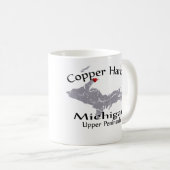 Copper Harbour Michigan Heart Map Design Mok (Voorkant rechts)
