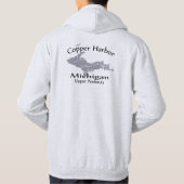 Copper Harbour Michigan Map Design Hoodie (Achterkant)
