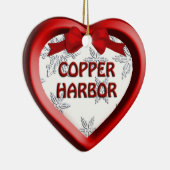 Copper Harbour Michigan Snowflake Heart Ornament (Rechts)