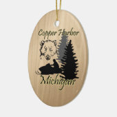 Copper Harbour Michigan Snowmobile Beer keramisch Keramisch Ornament (Links)