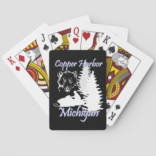 Copper Harbour Michigan Snowmobile Beer P-kaarten Pokerkaarten (Achterkant)