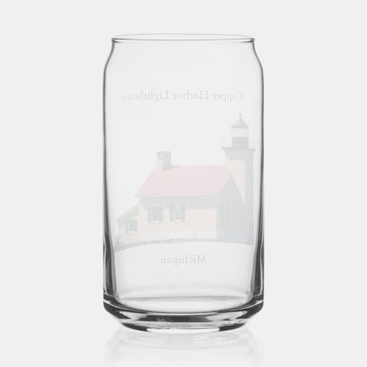 Copper Harbour Vuurtoren blik glas (Achterkant)