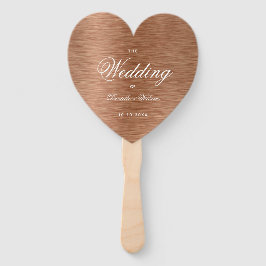 Copper Heart Elegant White Script Wedding Programm Handwaaier