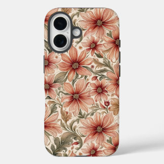 Copper Herfst Mums Floral iPhone 16 Hoesje