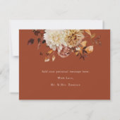 Copper Herfst Terracotta Leaves Floral bedankt Kaart (Achterkant)