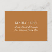Copper Light Brown Old Money Wedding Mail In RSVP Informatiekaartje (Voorkant)