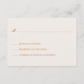 Copper Light Brown Old Money Wedding Mail In RSVP Informatiekaartje (Achterkant)