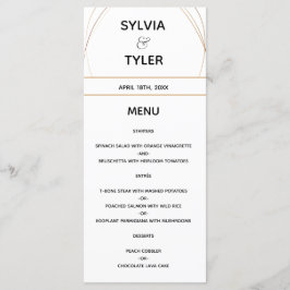 Copper Lines White Abstract Wedding Menu