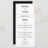 Copper Lines White Abstract Wedding Menu (Voorkant / Achterkant)