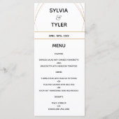 Copper Lines White Abstract Wedding Menu (Voorkant)