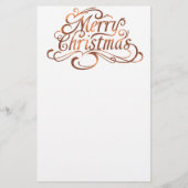 Copper-look Merry-kerstscript Briefpapier (Voorkant)