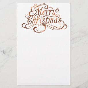 Copper-look Merry-kerstscript Briefpapier