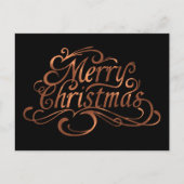 Copper-look Merry-kerstscript Feestdagenkaart (Voorkant)