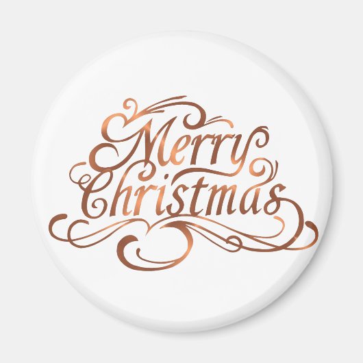 Copper-look Merry-kerstscript Magneet (Voorkant)