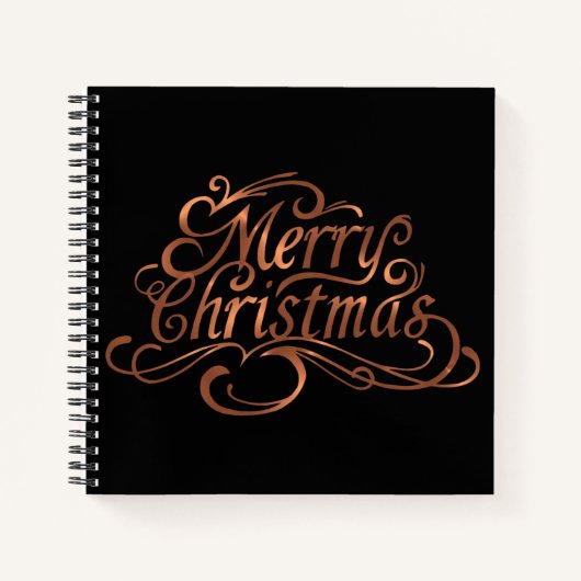 Copper-look Merry-kerstscript Notitieboek (Voorkant)