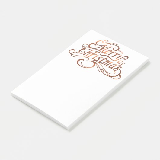 Copper-look Merry-kerstscript Post-it® Notes (Schuin)