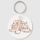 Copper-look Merry-kerstscript Sleutelhanger (Voorkant)