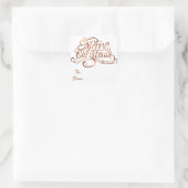 Copper-look Merry-kerstscript Vierkante Sticker (Tas)
