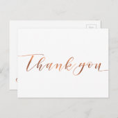 Copper-look Thank You script ontwerp Briefkaart (Voorkant / Achterkant)