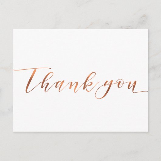 Copper-look Thank You script ontwerp Briefkaart (Voorkant)